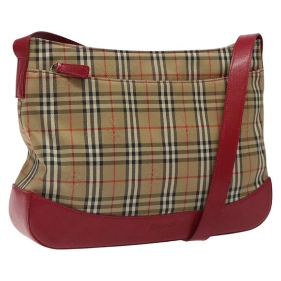 Burberrys Nova Check Shoulder Bag Canvas Beige Gold - Picture 1 of 15